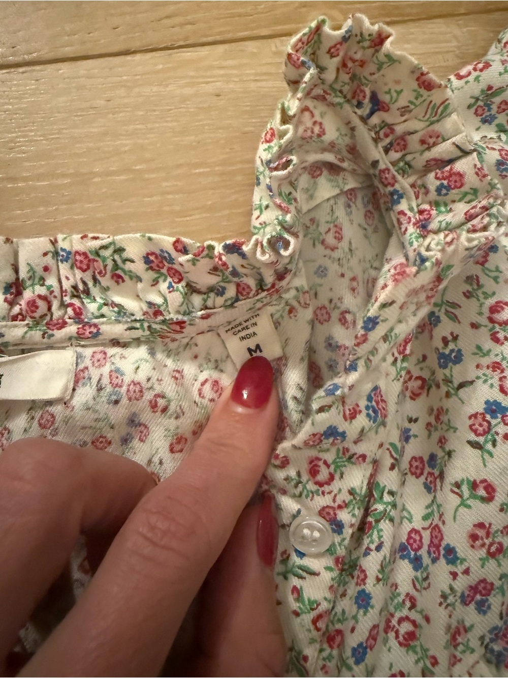 Doen Cream Floral Ruffled Nightgown - Picture 4 of 5